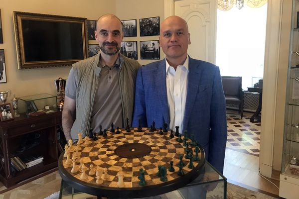Ульви Касимов и Андрей Филатов в Музее шахмат РШФ