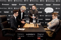 Третья партия матча Ф. Каруана - М. Карлсен завершилась вничью