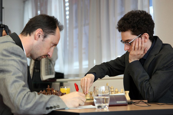 Веселин Топалов против Фабиано Каруаны (фото А. Карлович)