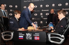 Шестая партия матча С. Карякин - М. Карлсен завершилась вничью