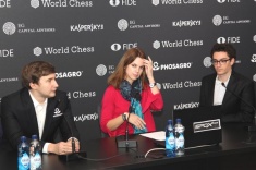 Sergey Karjakin Defeats Fabiano Caruana to Join Him in the Lead