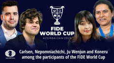 World Strongest Chess Players to Take Part in FIDE World Cups