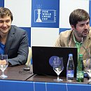 Сергей Карякин и Петр Свидлер на пресс-конференции