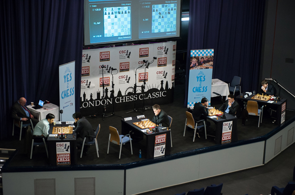 Все партии третьего тура London Chess Classic завершились вничью (фото Р. Моррис-Хилла)